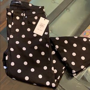 Black with white polka dots Sevens jeans